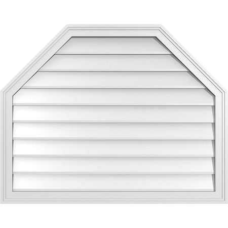 Ekena Millwork Octagonal Top Surface Mount PVC Gable Vent w/ 2"W x 1-1/2"P Brickmould Frame, 38"W x 30"H GVPOT38X3002SN